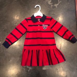 NWOT Tommy Hilfiger navy and red striped dress-2T